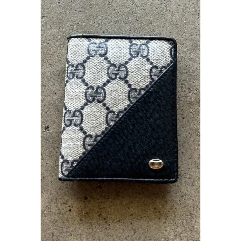 Vintage Gucci Card Holder Double Pocket Slot Light Weight Wallet Authentic RARE - Picture 3 of 15
